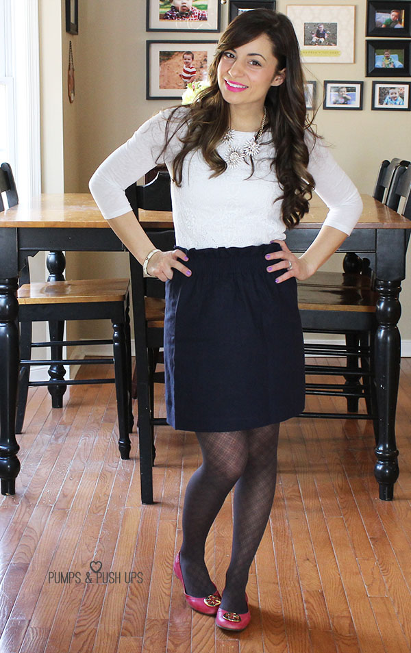 J. Crew Navy Skirt: OOTD