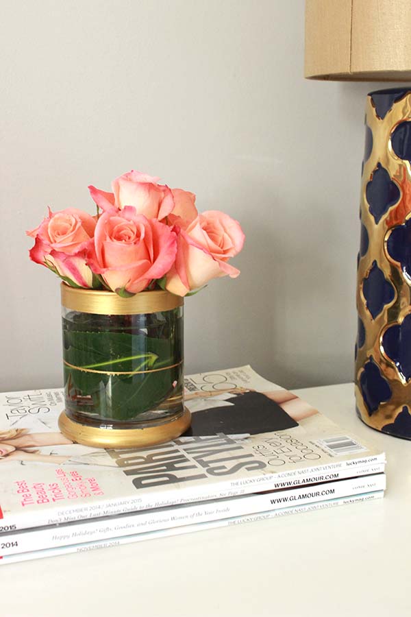 DIY Gold Rimmed Vase