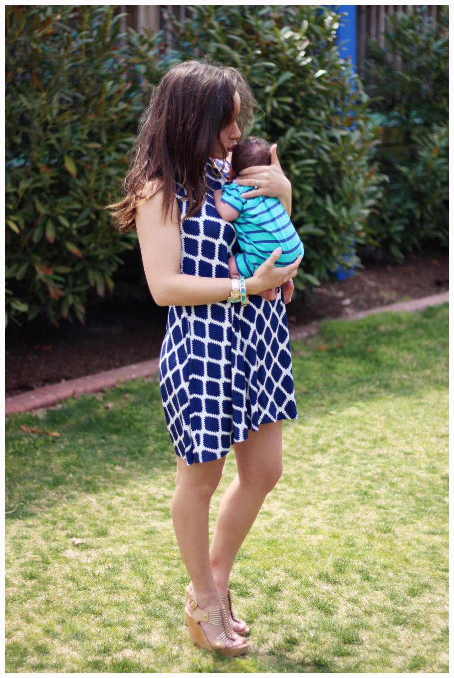 pumps and push-ups navy shift dress