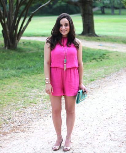 hot pink romper