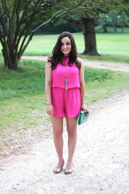 hot pink romper