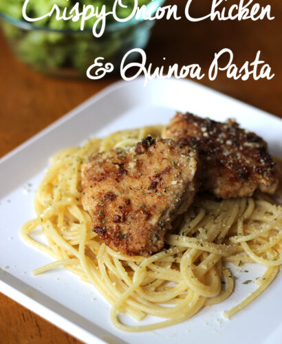 Crispy Onion Chicken and Quinoa Pasta