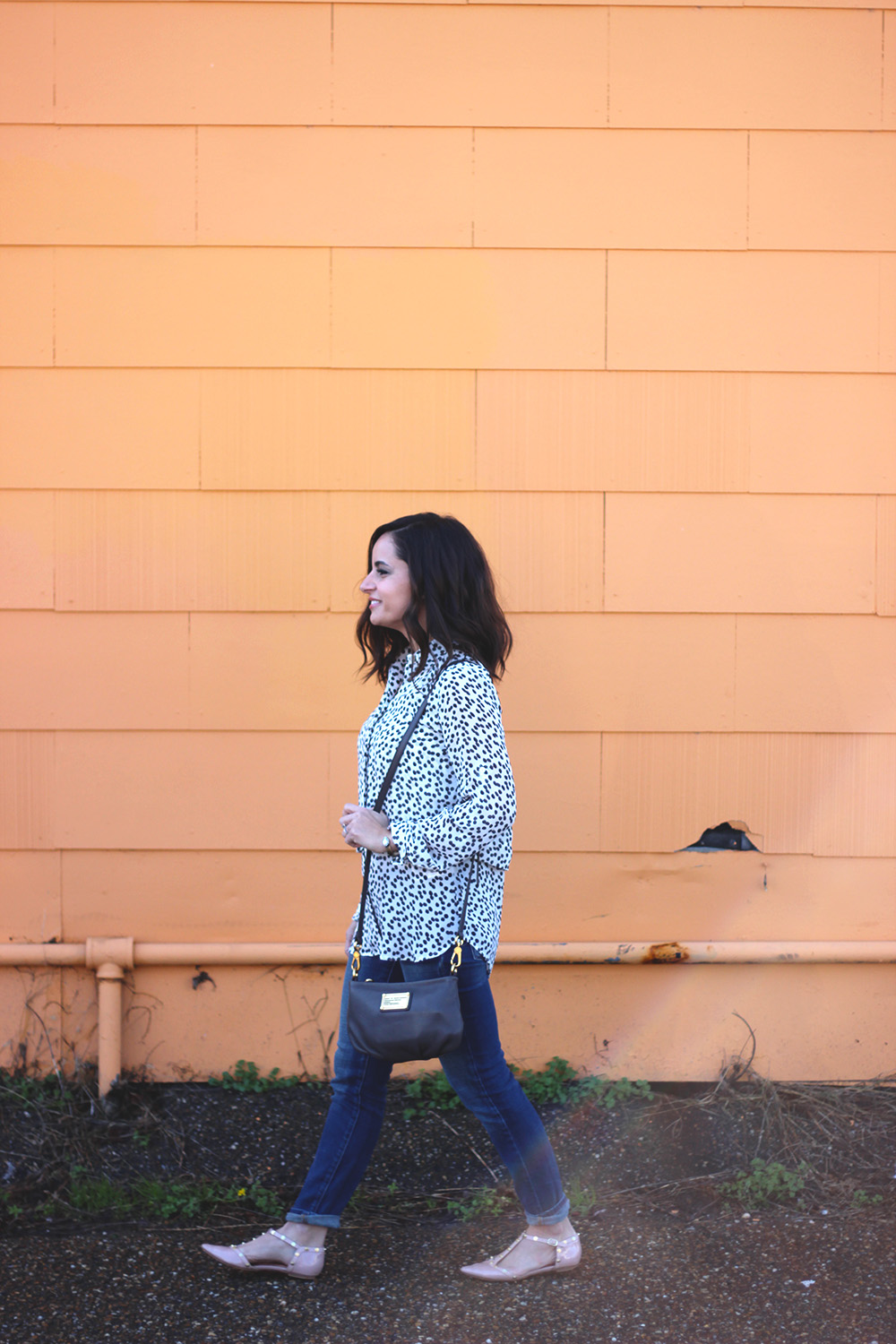 Tips for less worry this year | Spring Transition outfit | dot top | banana republic top | Marc Jacobs Q | Pumps & Push-Ups