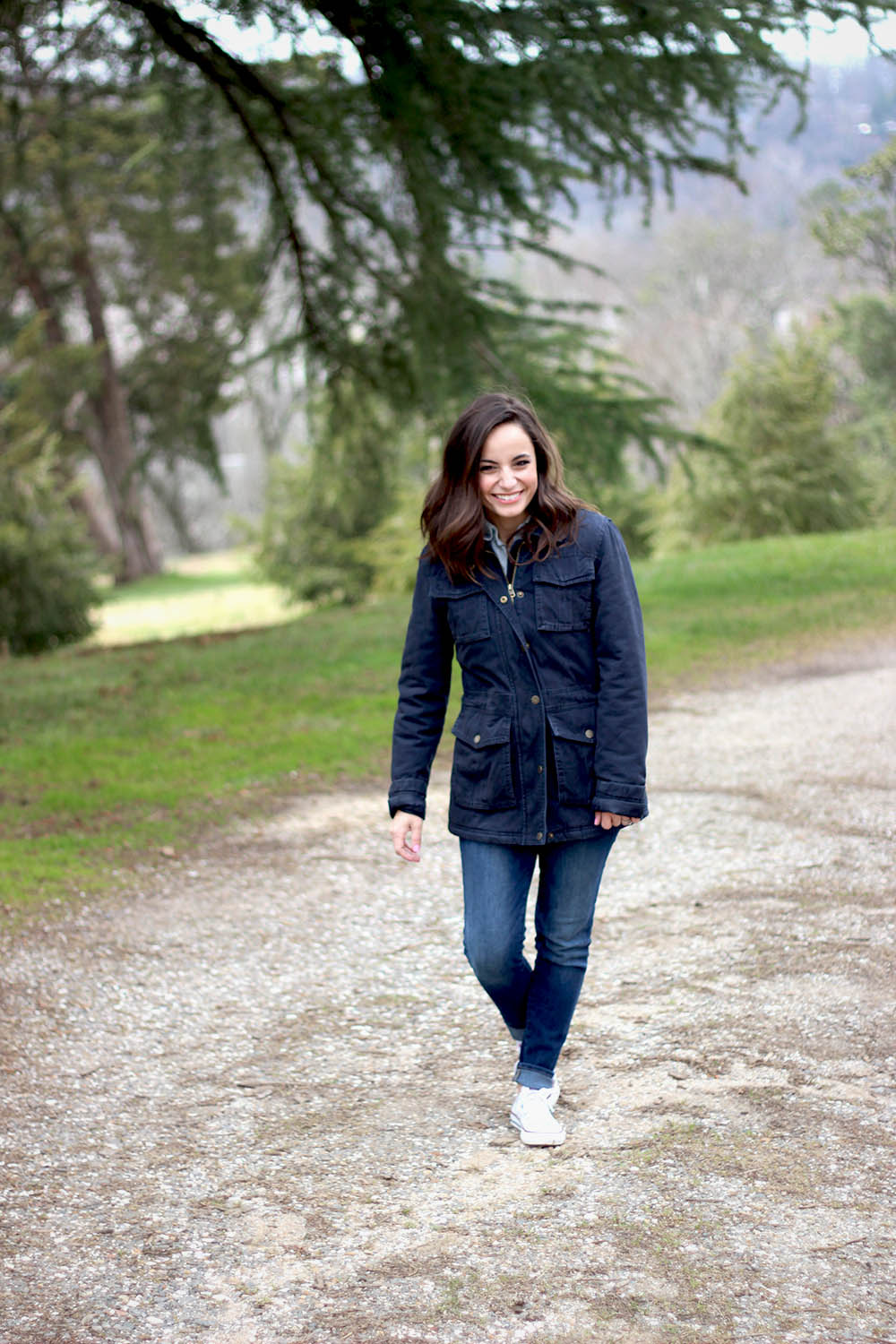 FatFace a UK based clothing line, sent us a few fabulous pieces to compliment a walk through our favorite spot! Brooke is wearing the Eva Four Pocket Jacket (c/o). This jacket is seriously so warm, while still being lightweight, which made it great for a walk through the park.