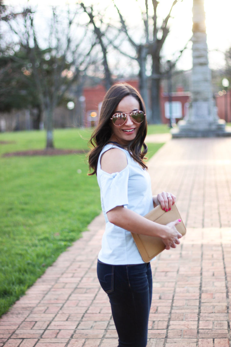 Giving March The Cold Shoulder Top & Oh, Hey Girl! Link-Up - Pumps ...