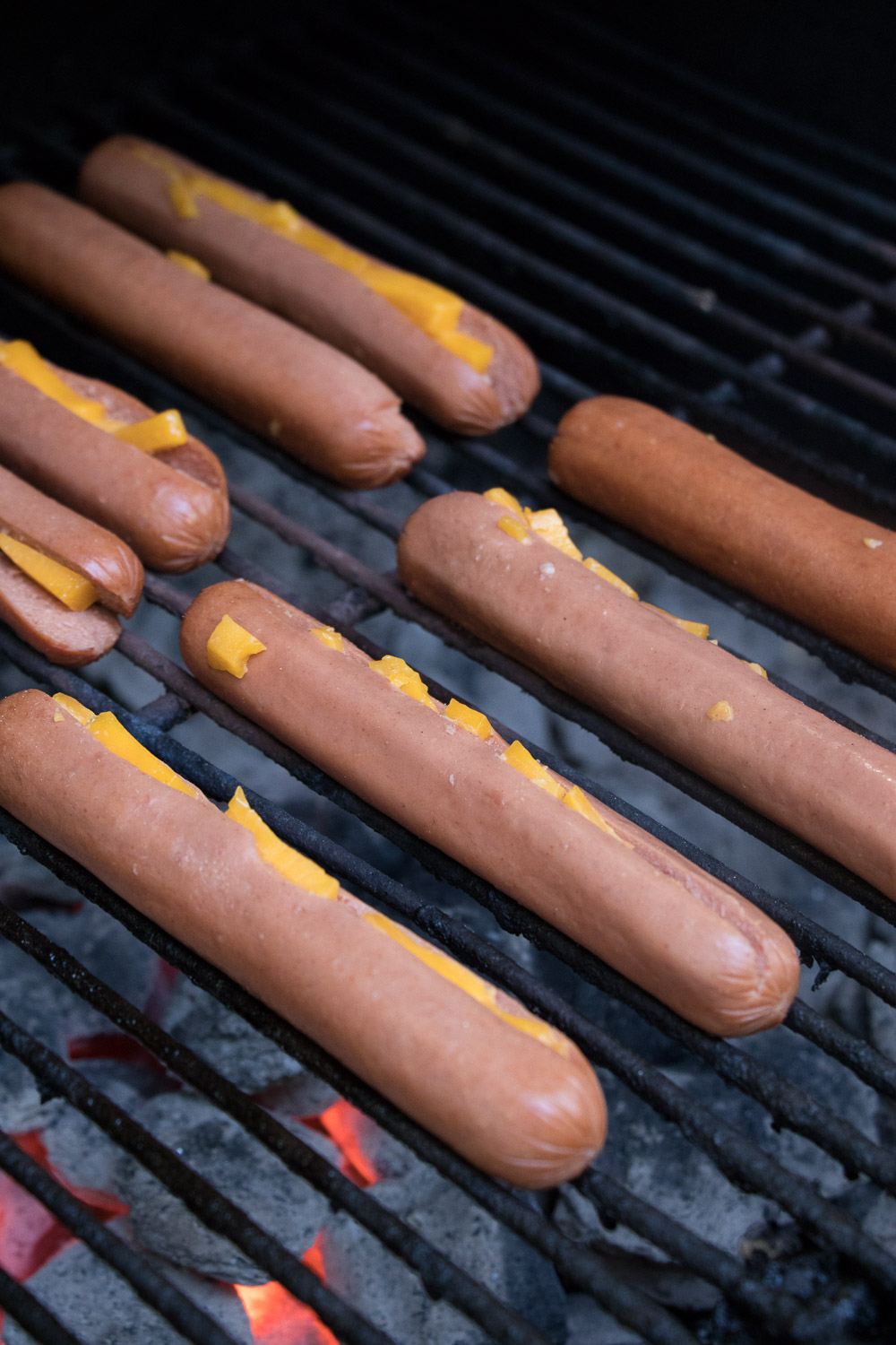 cheddar stuffed hotdogs - Pumps & Push-Ups