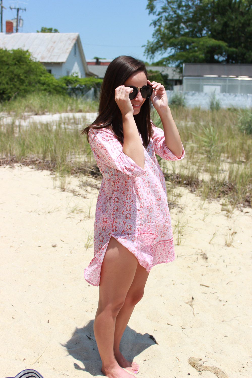 Striped Beach Tote and Tunic from Rock Flower Paper, Styled by Brooke of Pumps & Push-Ups