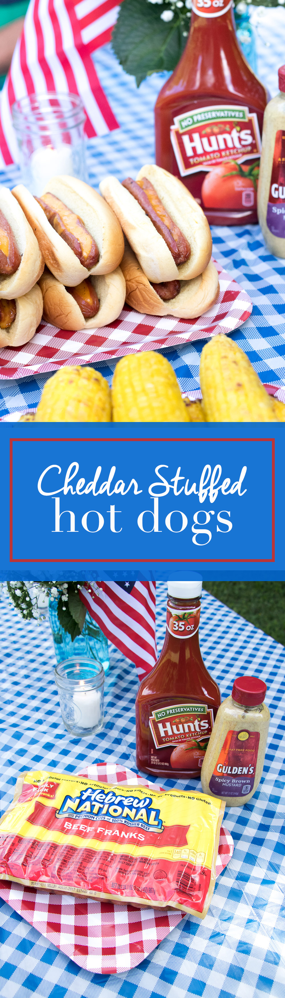 Cheddar Stuffed Hotdogs - Summer BBQ recipe