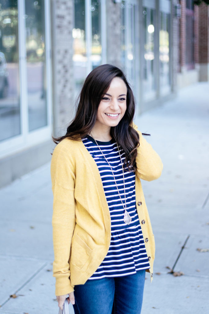 Navy & Yellow Fall Outfit - Pumps & Push Ups