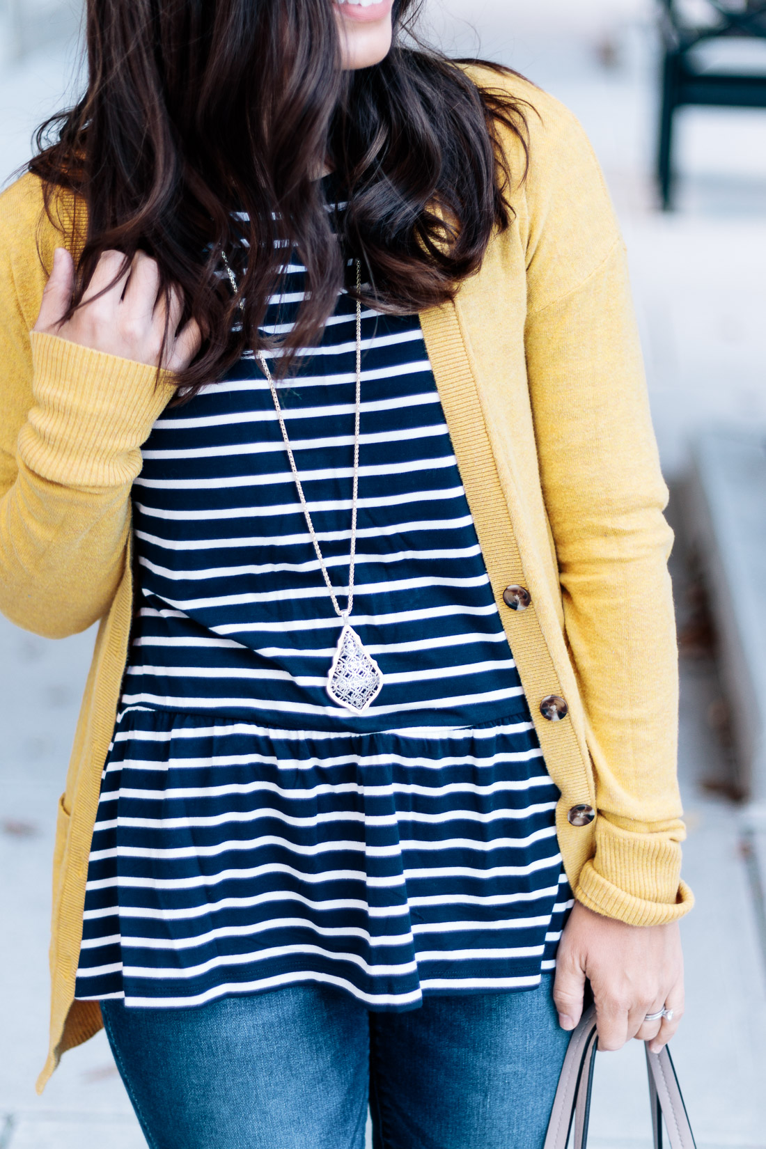 Yellow and Navy Fall Outfit