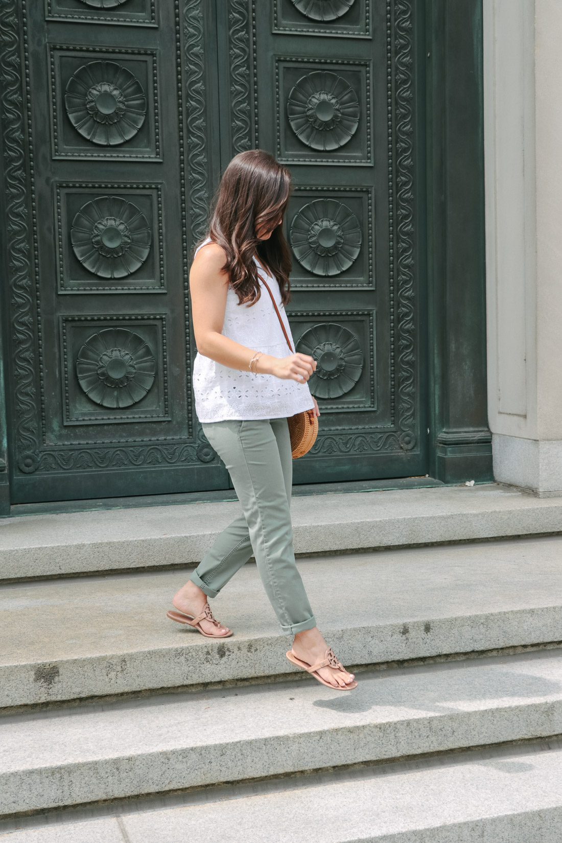 Eyelet tank top and girlfriend chinos from LOFT