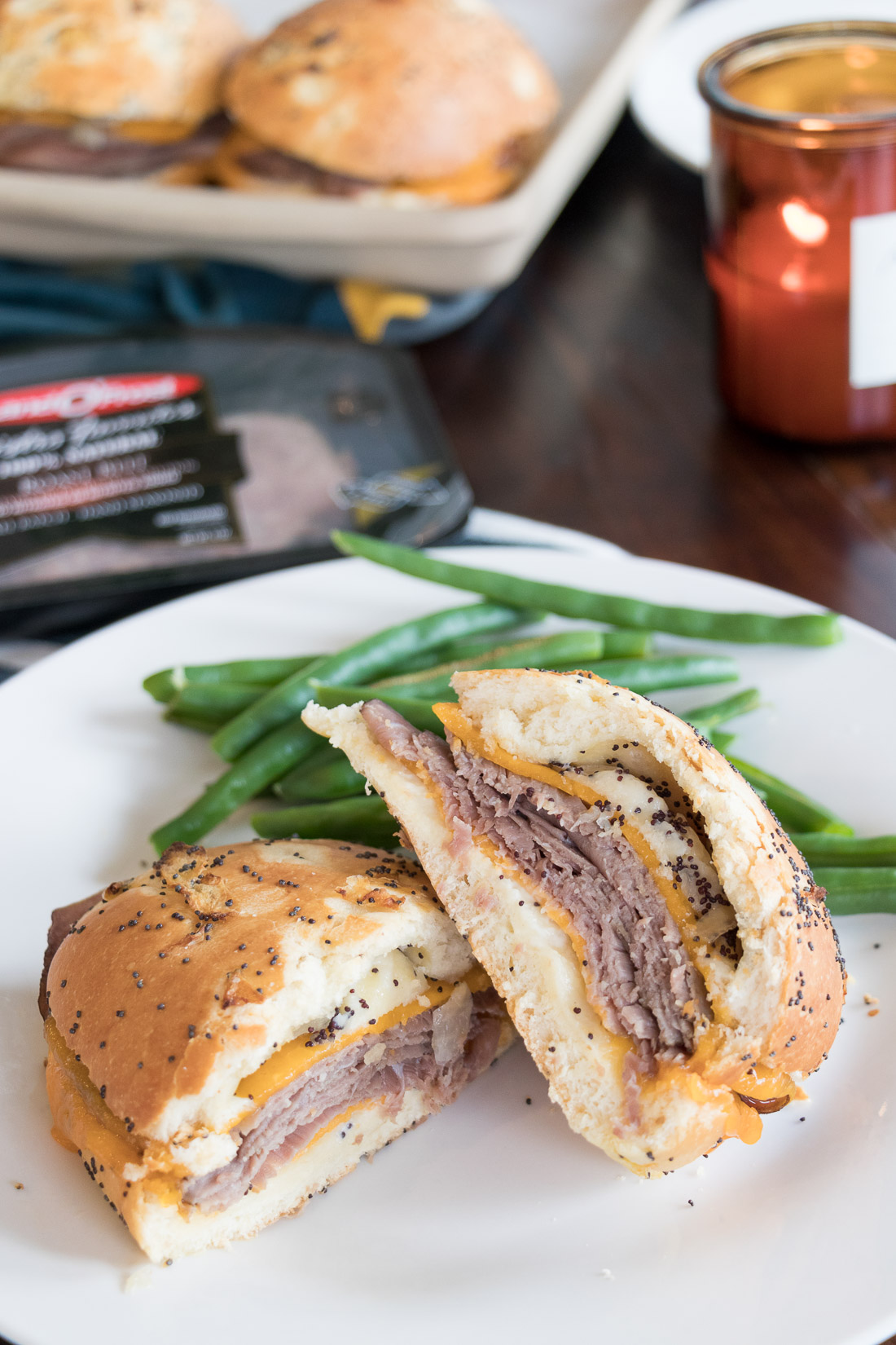 Dinner idea: Beef and Cheddar sandwiches.