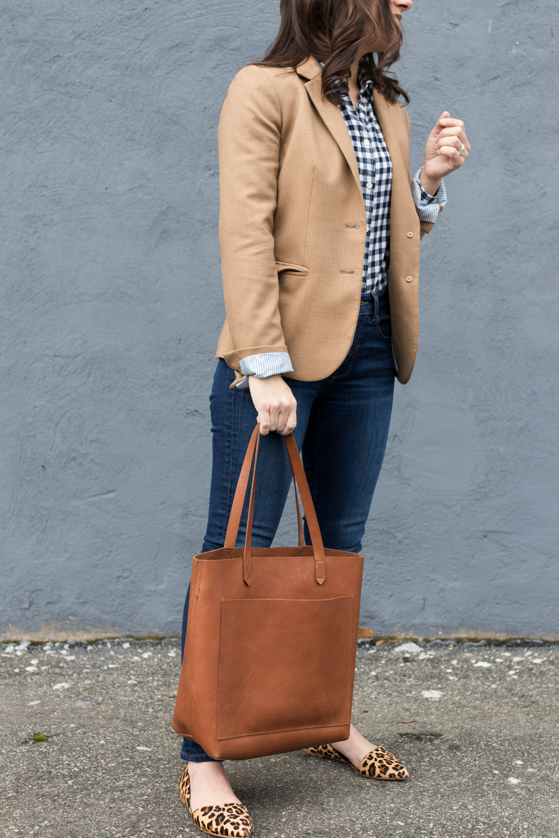 Gingham and leopard pattern mixing | classic pieces to have in your closet, gingham | J. Crew | Petite Fashion | Pumps and Push-Ups Blog 