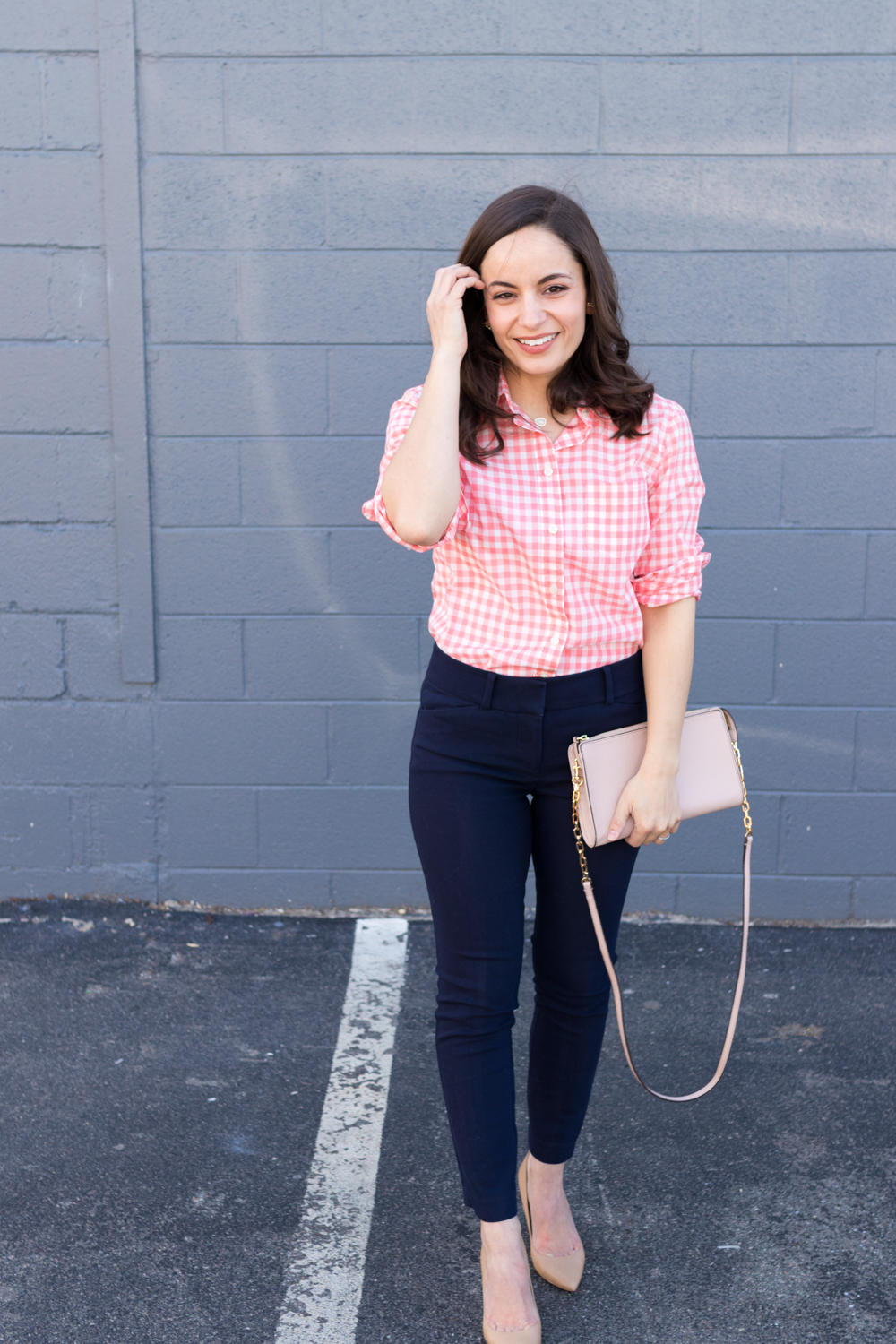 J.Crew Gingham Top | Fashion Trends for Spring 2019 | Petites | Petite Fashion | Pumps and Push-Ups Blog 