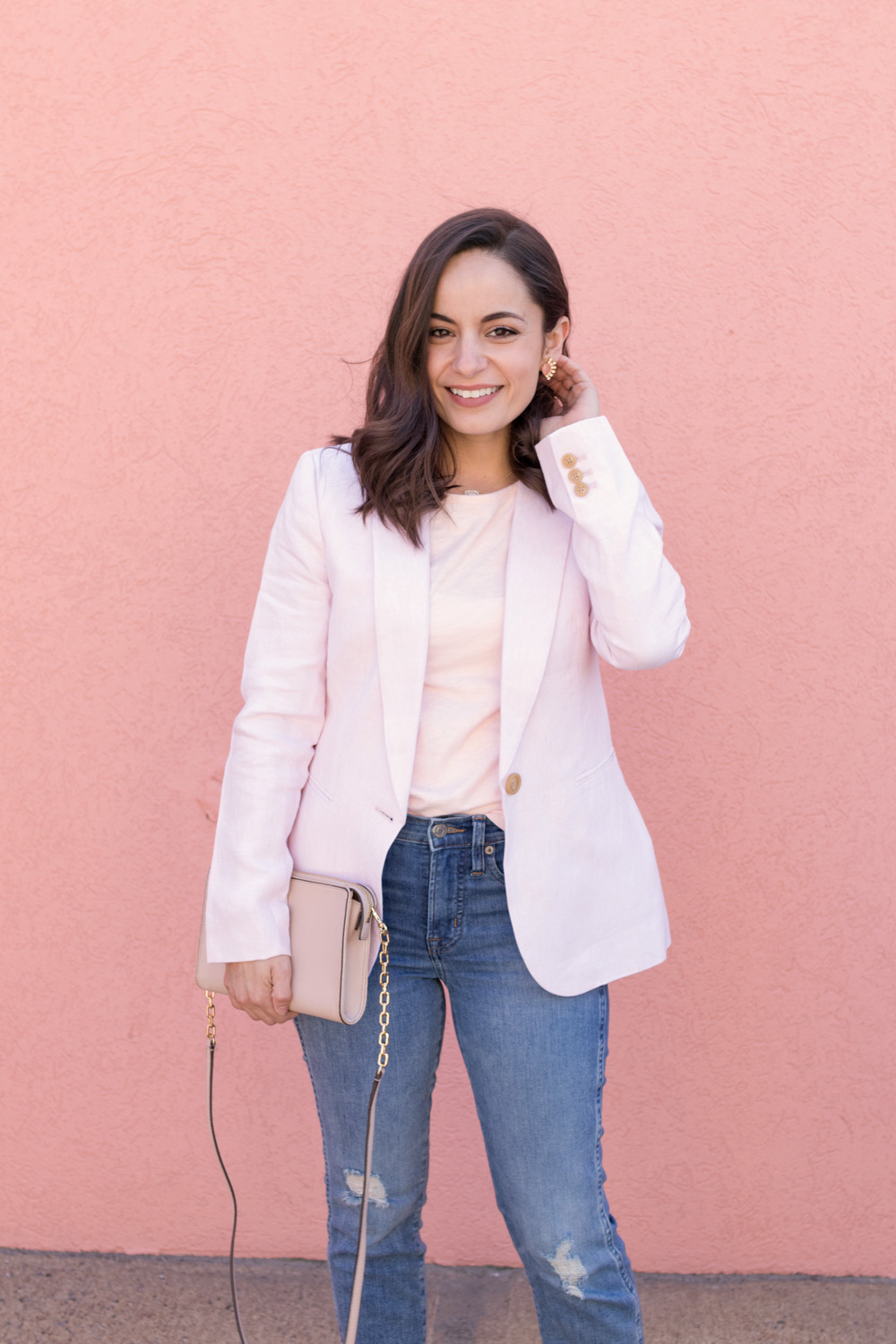 This Pink Blazer is the Epitome of Spring - Pumps & Push Ups