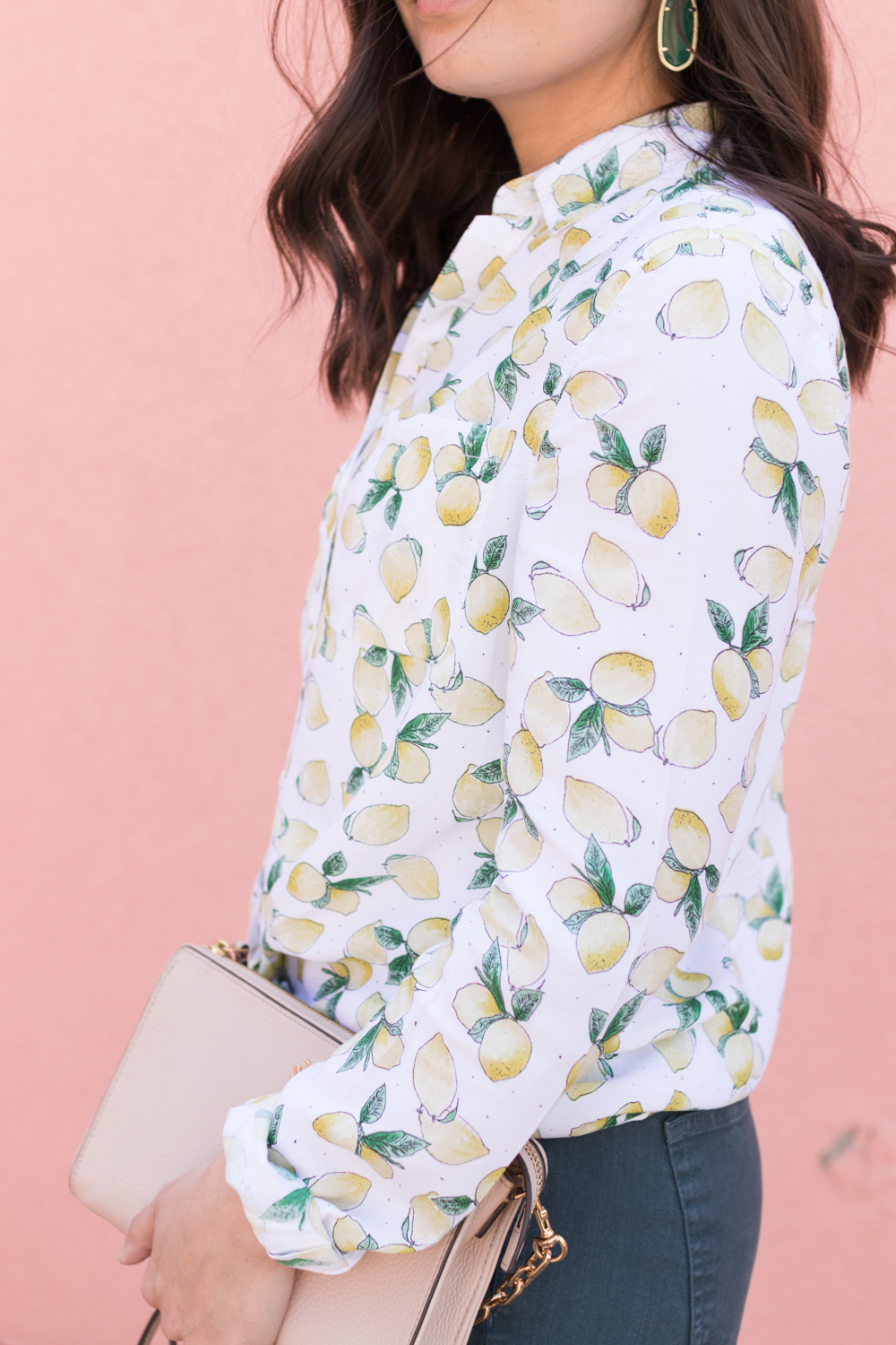 Lemon print top outfit via Pumps and Push Ups Blog | Petite Style Blog | Lemon Print | Stitch Fix 