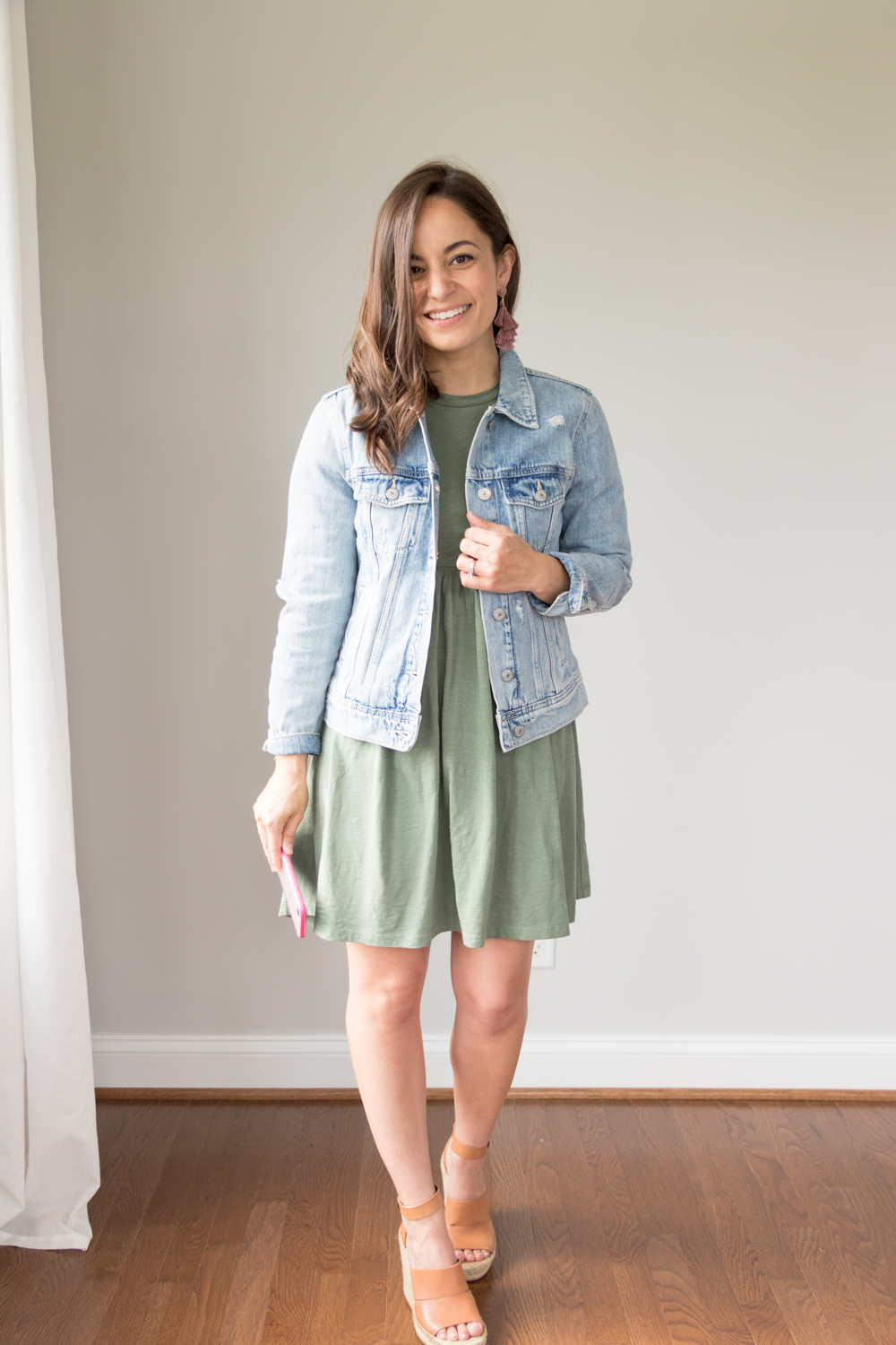 Dress with a denim jacket via pumps and push-ups blog | ASOS petite dress | petite style blogger | petite style | outfits for petite girls 