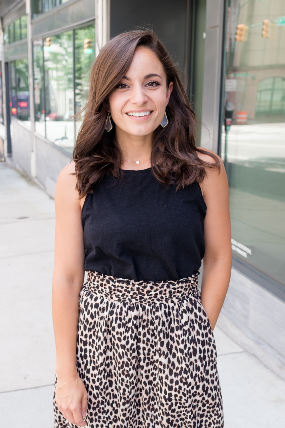 Leopard Midi skirt outfit via pumps and push-ups blog | pumps and push-ups | petite style | petite style blog 