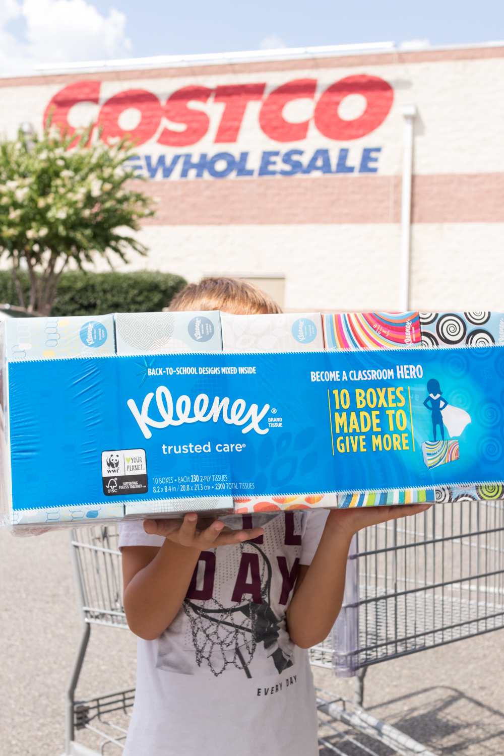 AD Give more to classrooms with supply donations, starting with Costco bundle packs of Kleenex® Facial Tissue
