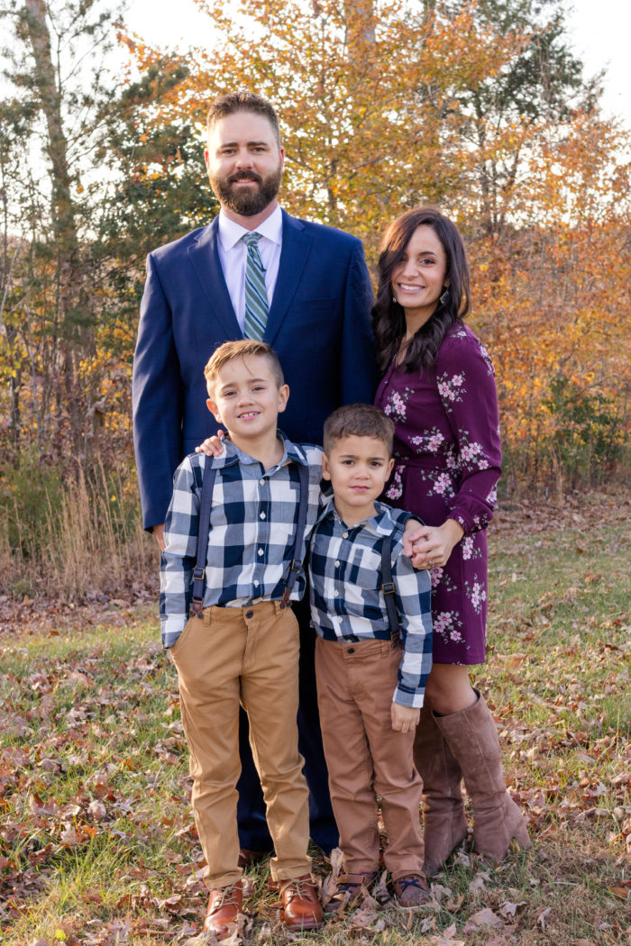 Burgundy + Blue Family Photo Outfits - Pumps & Push Ups