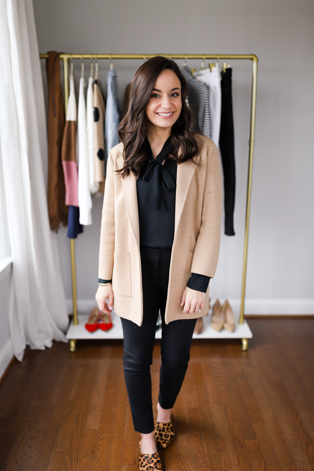 Neutral Winter Petite Work Outfits with Boots