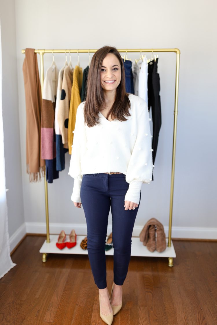 Three Ways To Wear A White Sweater - Pumps & Push Ups