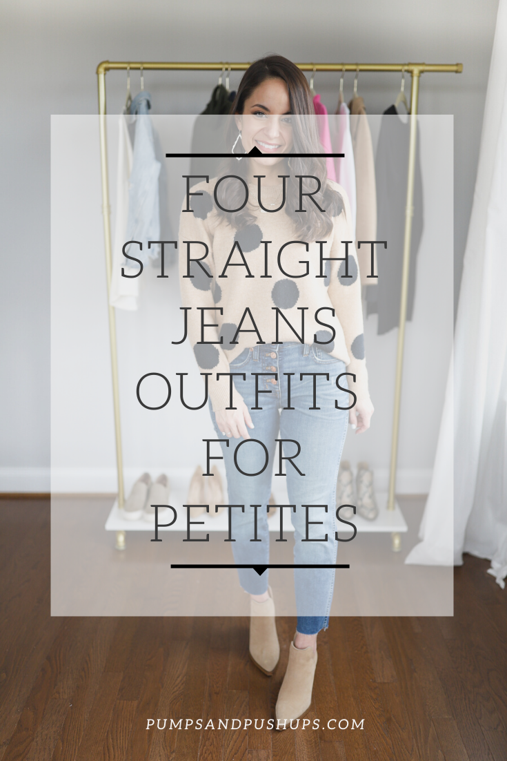 How to Style Straight Leg Jeans for Petites  Straight leg jeans outfits,  Jeans for short women, Petite outfits