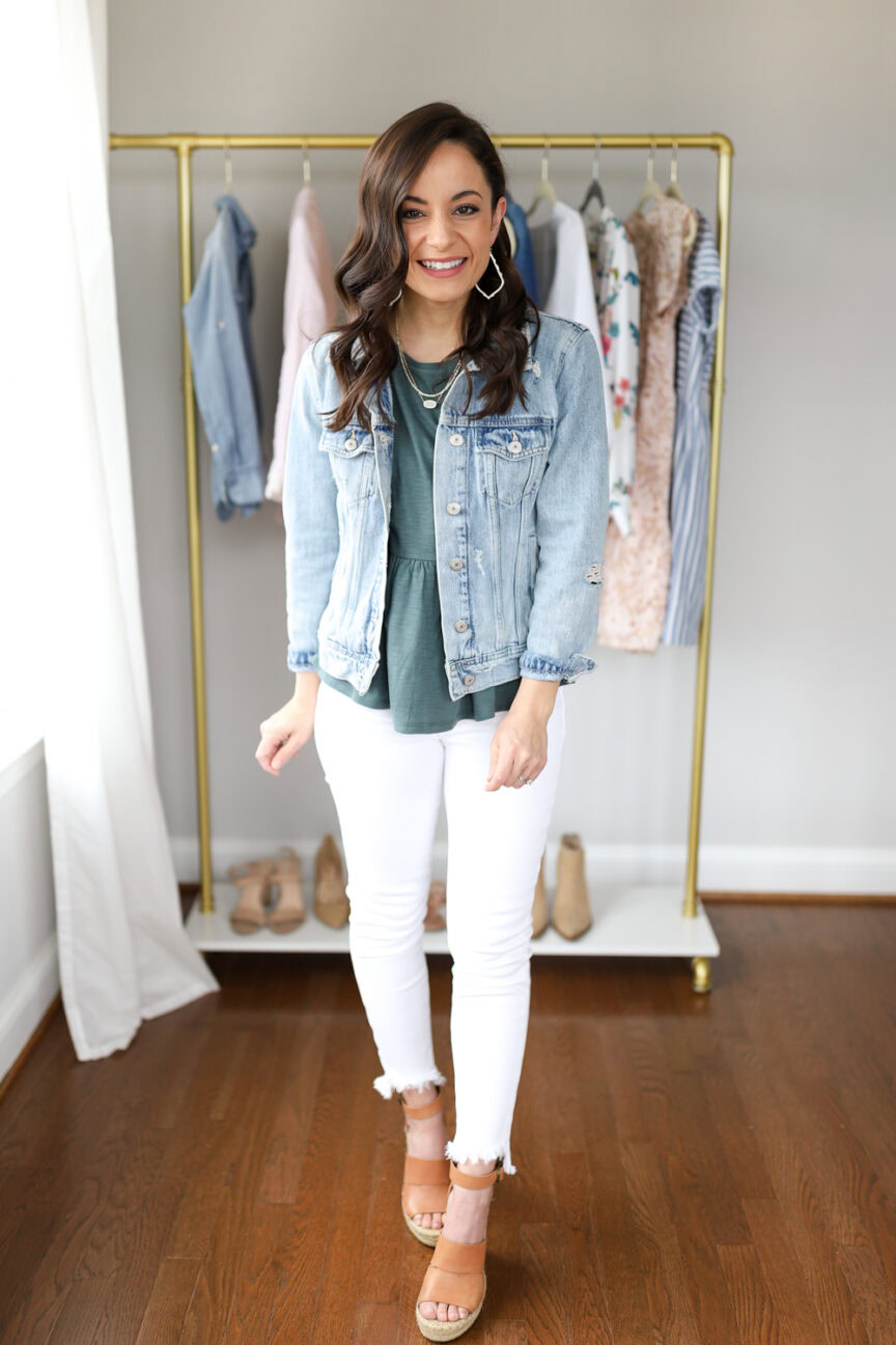 six ways to wear white jeans via pumps and push-ups blog | petite style blogger | petite style blog | spring outfits | white jeans