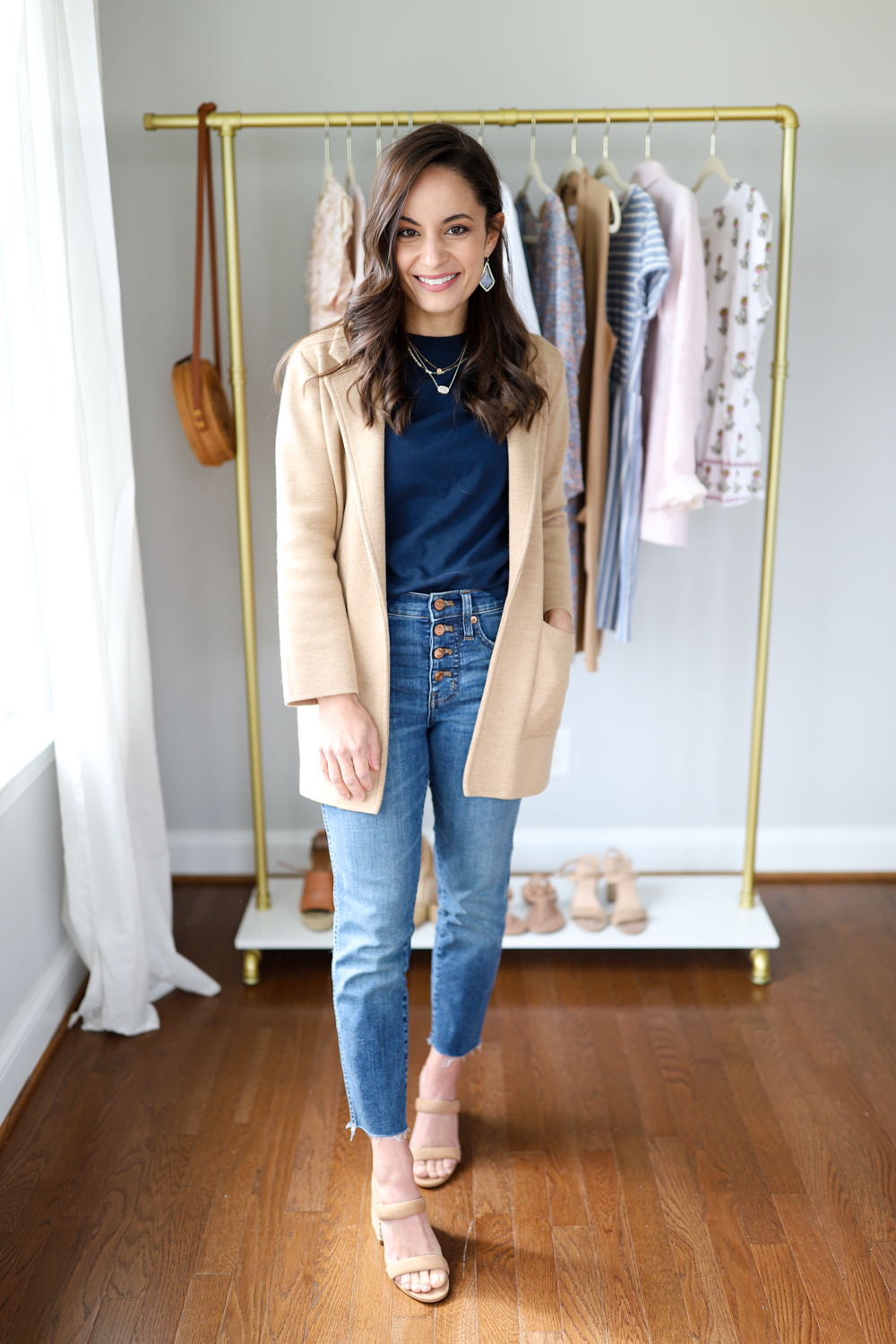 How to style straight jeans for spring via petite style blogger Brooke of Pumps and Push-Ups 