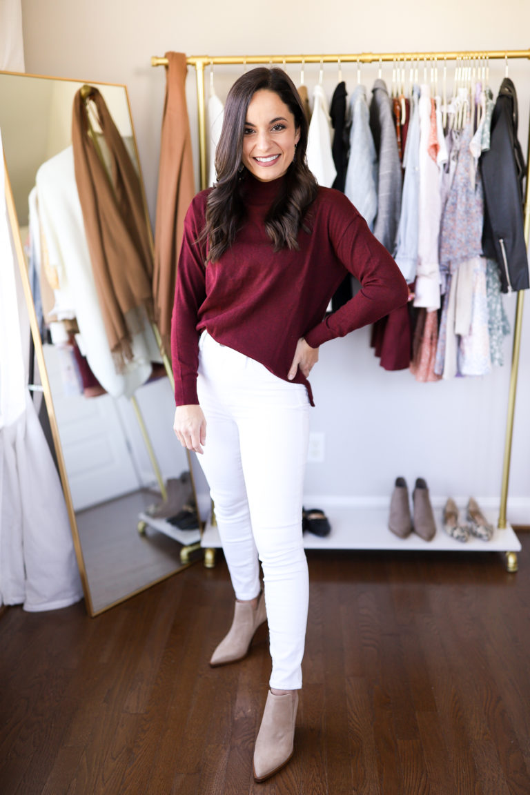 6 White Jeans Fall Outfits | Petite Style - Pumps & Push Ups