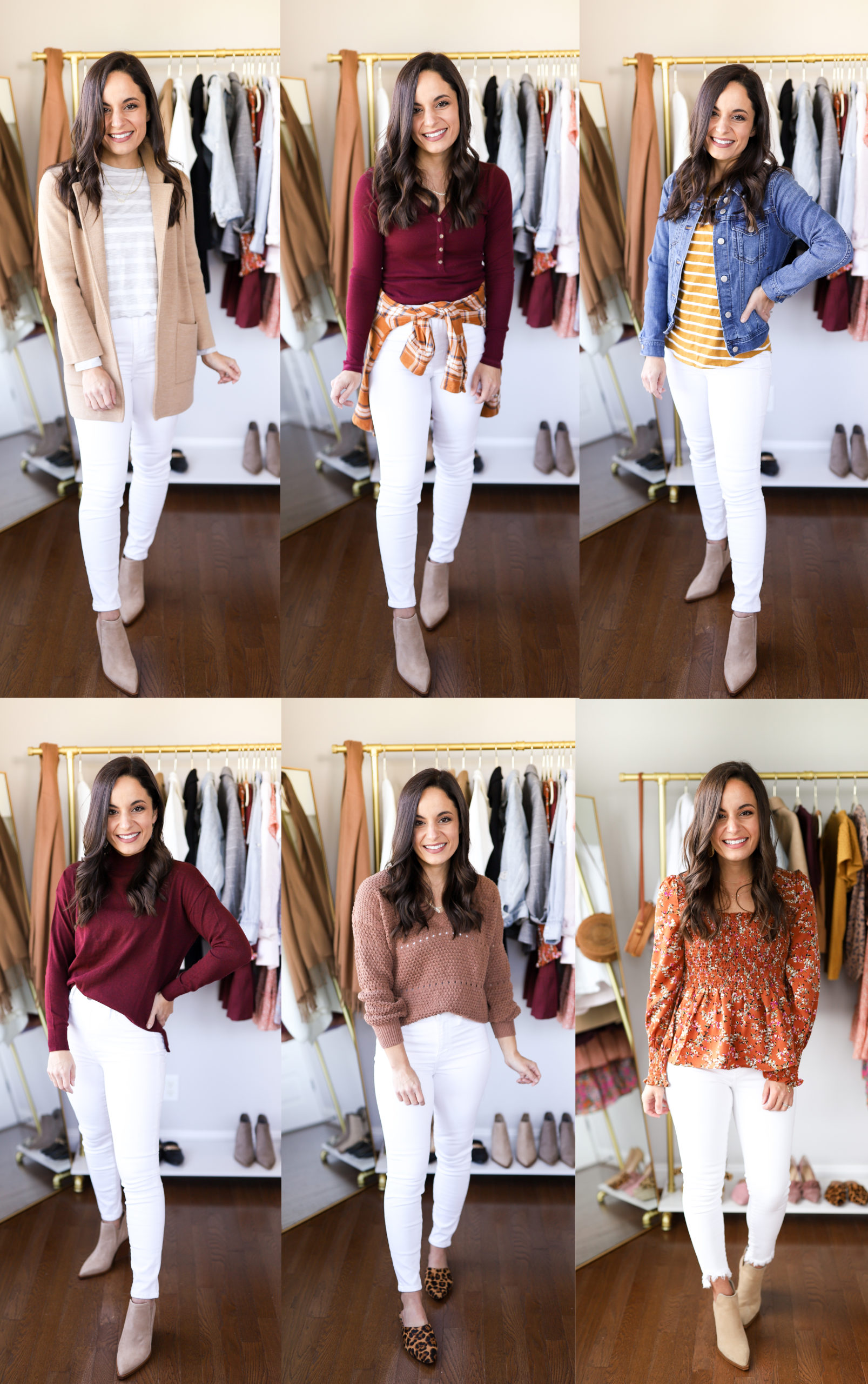 6 White Jeans Fall Outfits  Petite Style - Pumps & Push Ups