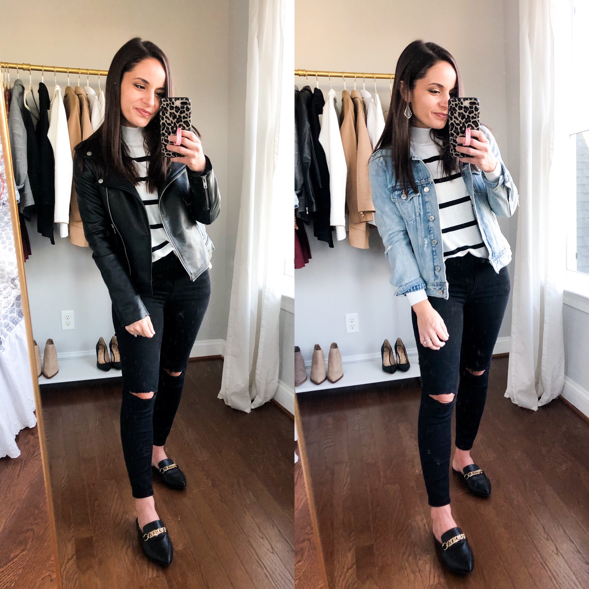 Two ways to wear a striped sweater | instagram style posts | petite style | petite blogger 