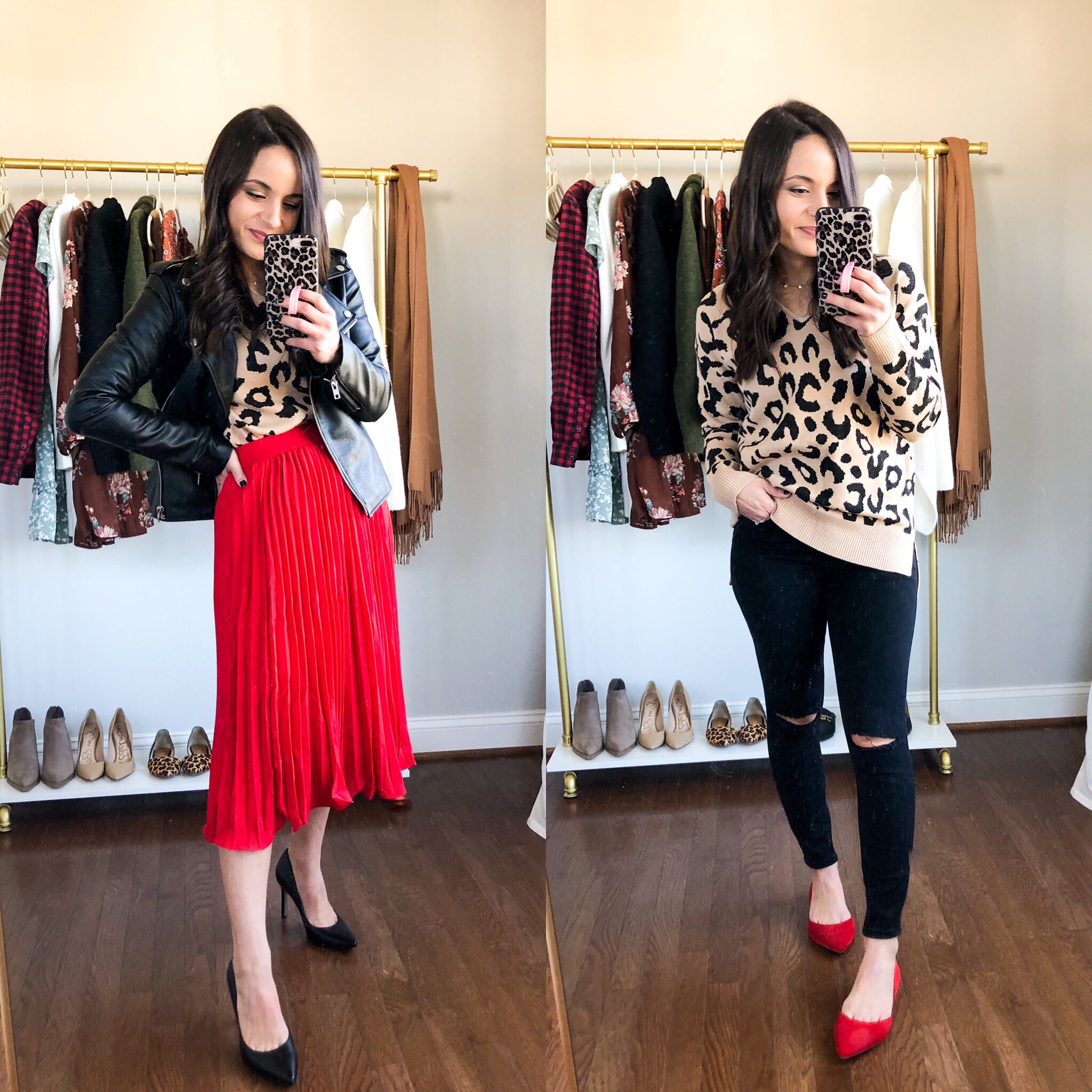 Four ways to wear a leopard sweater | amazon fashion | amazon fashion finds | petite style blogger 