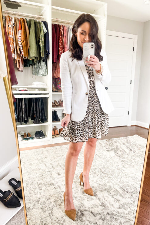 Spring wear to work outfit | white blazer outfit | petite style blogger | petite fashion | spring outfits