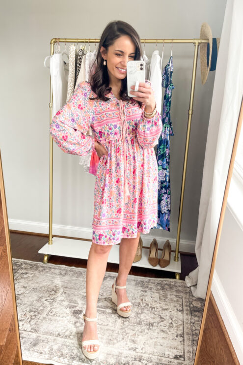 Boho summer dress via pumps and push-ups blog | petite fashion blog | spring and summer style for petite women | amazon fashion