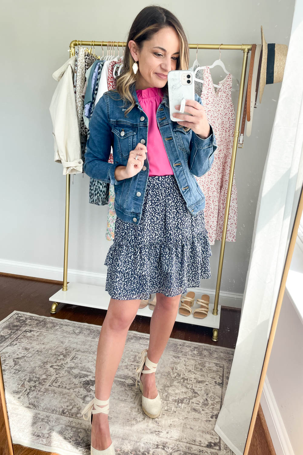 Spring outfit with mini skirt via pumps and push-ups blog | petite fashion | petite style 