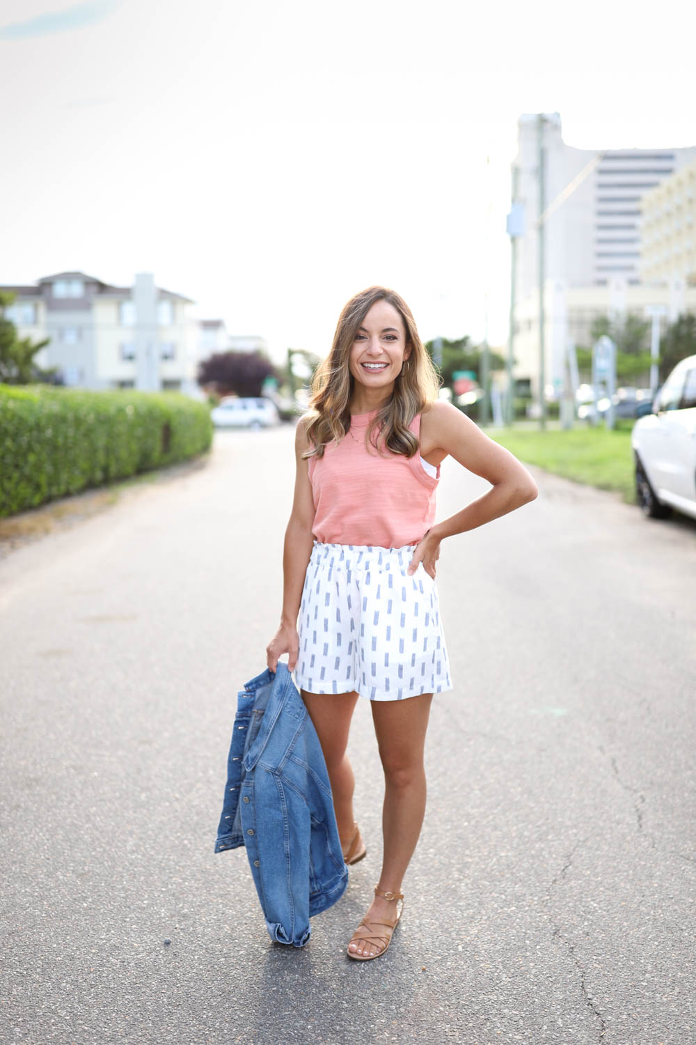 Pull-on shorts summer outfit via pumps and push-ups blog | petite fashion | summer outfits | summer style 