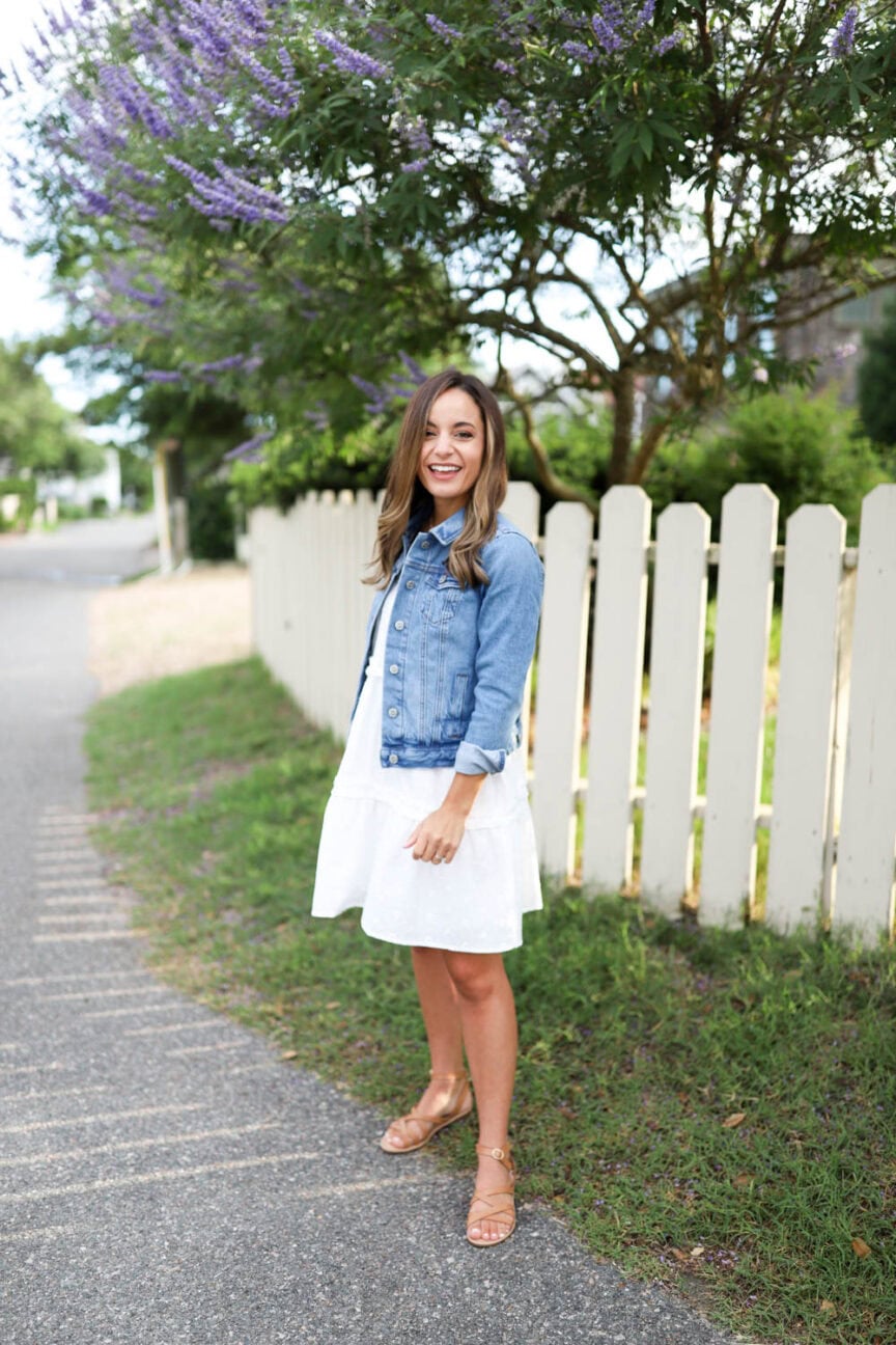 Four ways to wear a denim jacket with LOFT petites via pumps and push-ups blog | petite fashion | petite style