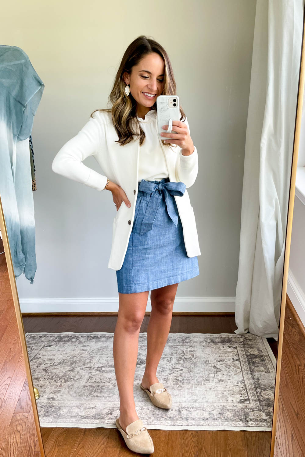 8 ways to wear a paper-bag skirt via pumps and push-ups blog | J.Crew Factory paper-bag mini skirt | skirt outfits for work | petite fashion | petite blogger 