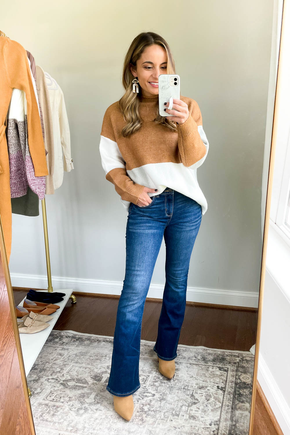 Flare jeans outfit via pumps and push-ups blog | petite fashion blog | pink lily finds | pink lily style 