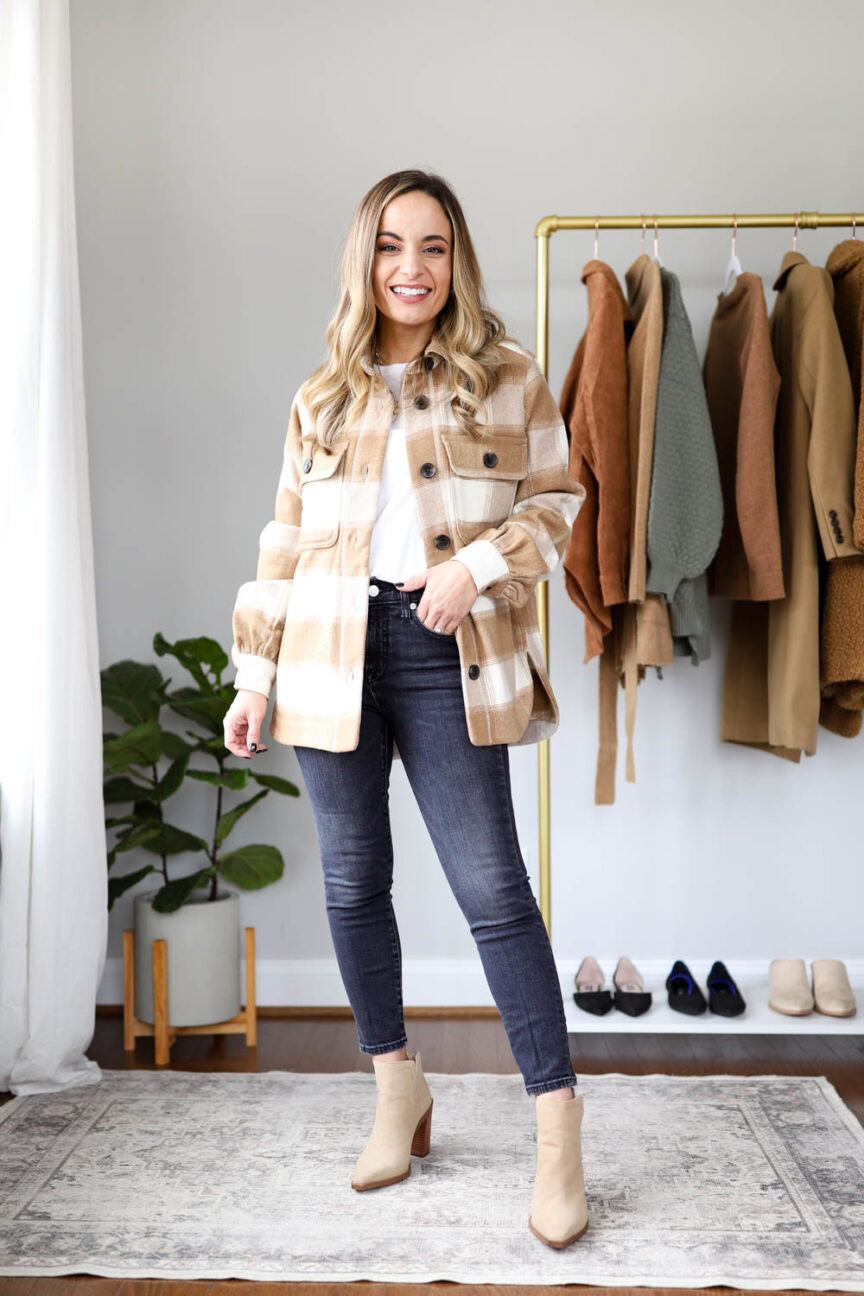 ways to wear a shacket | petite friendly ways to wear a shacket | shacket outfits | shacket style | petite friendly fall outfits
