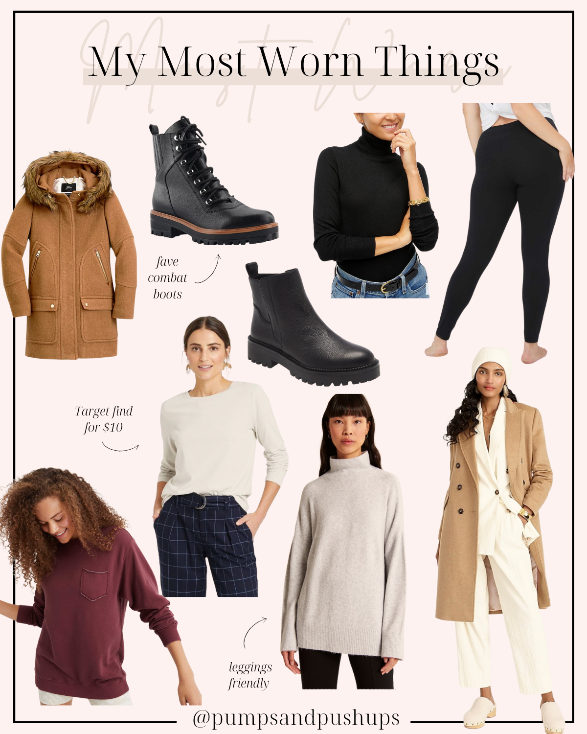 My most worn things for the winter season via pumps and push-ups blog | casual winter stapes | winter style 