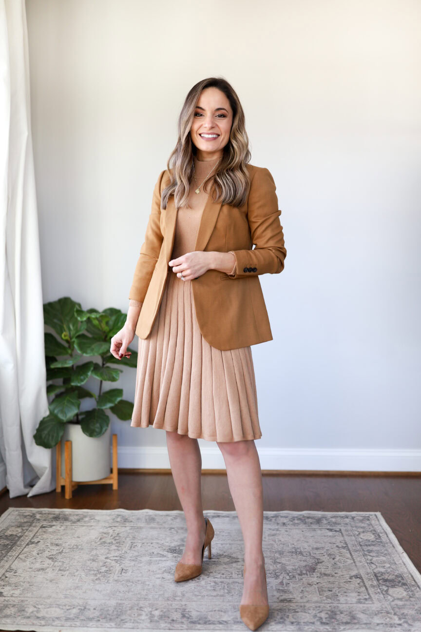 Petite friendly sweater dress outfits via pumps and push-ups blog | petite friendly fashion | sweater dress outfits