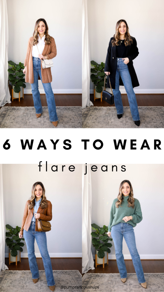 6 Ways to Wear Flare Jeans - Pumps & Push Ups