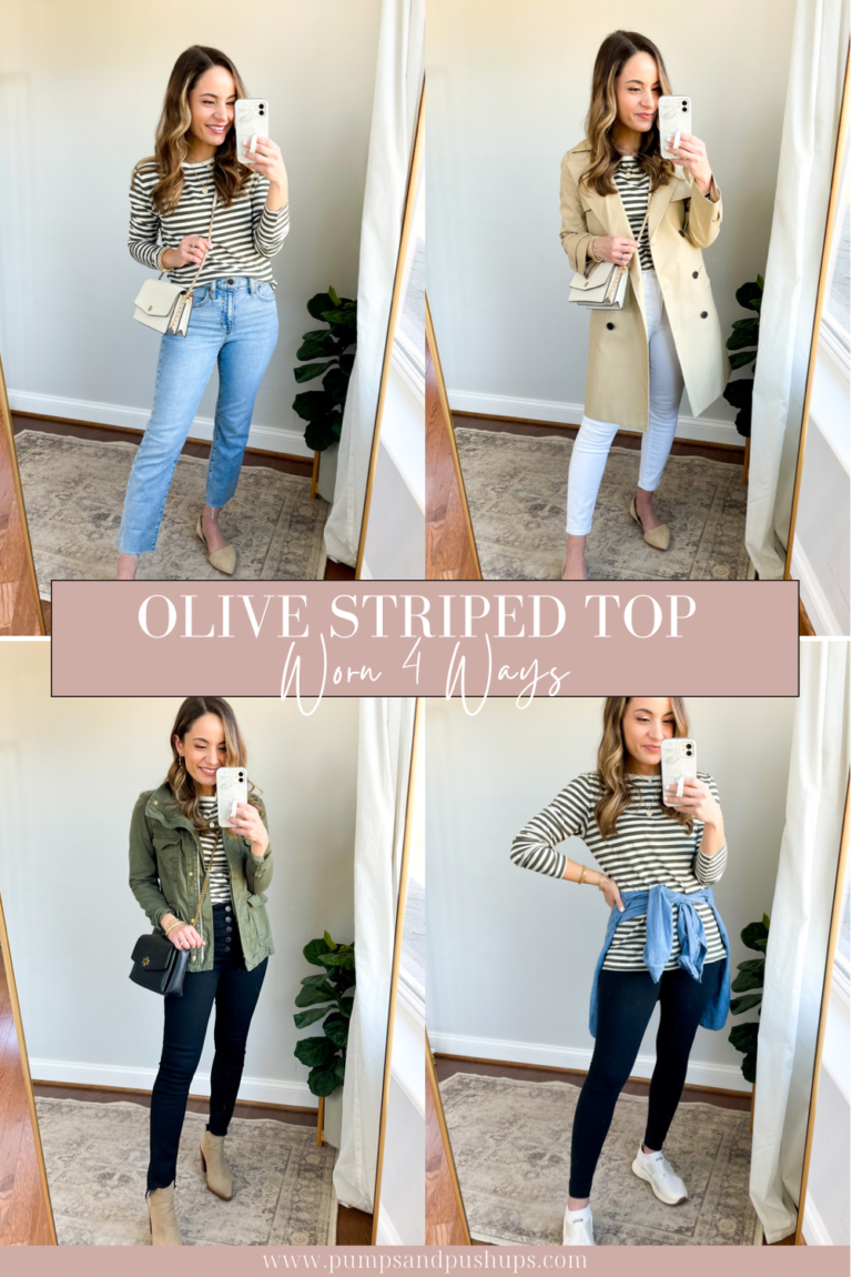 Olive Striped Tee Four Ways - Pumps & Push Ups