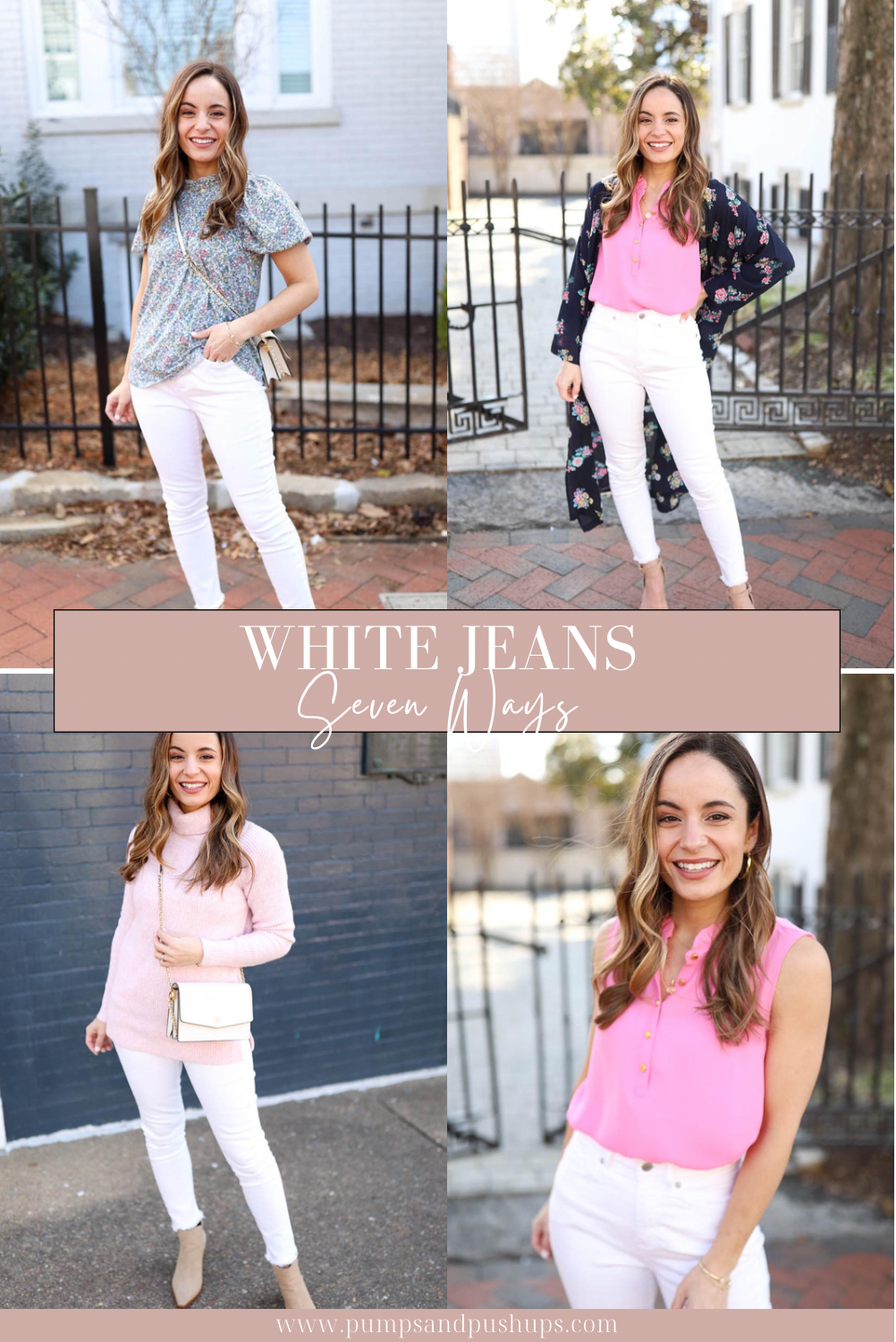 Petite-Friendly White Jeans - Pumps & Push Ups