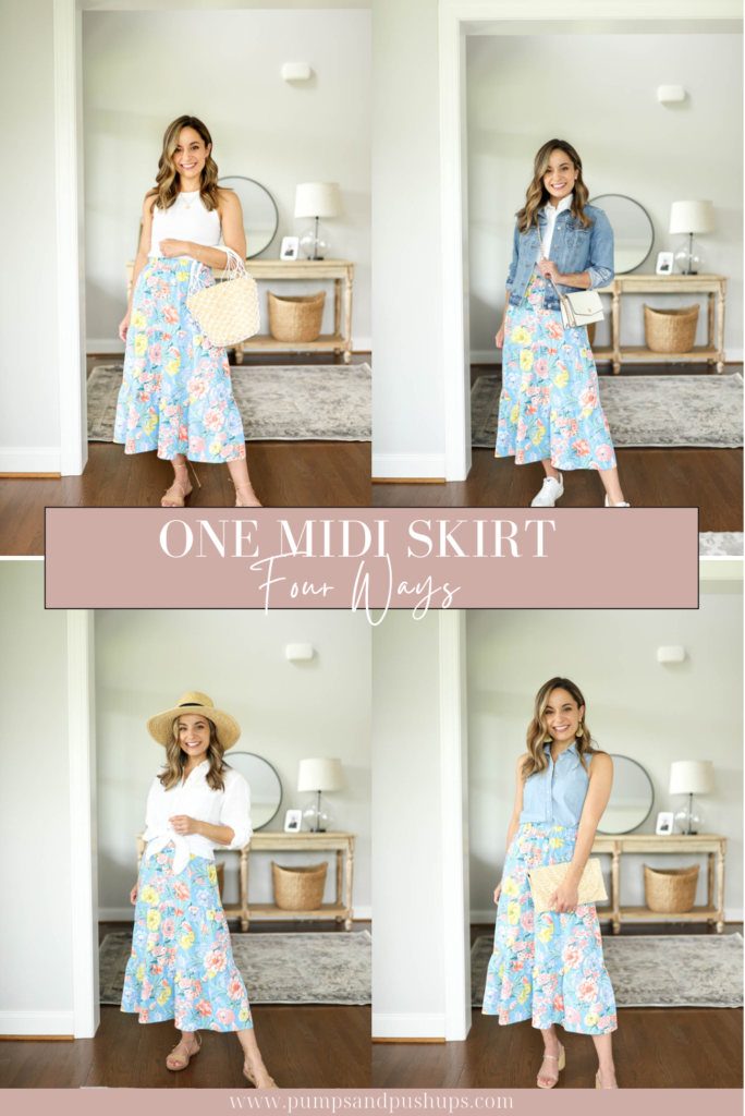 One Midi Skirt Four Ways Pumps And Push Ups