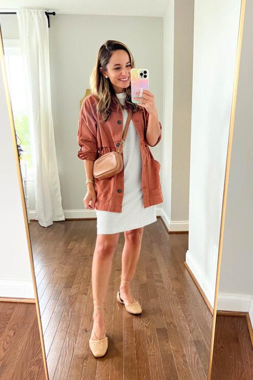 Petite-friendly ways to layer a t-shirt dress | t-shirt dress outfits | target dresses | fall fashion | petite outfits