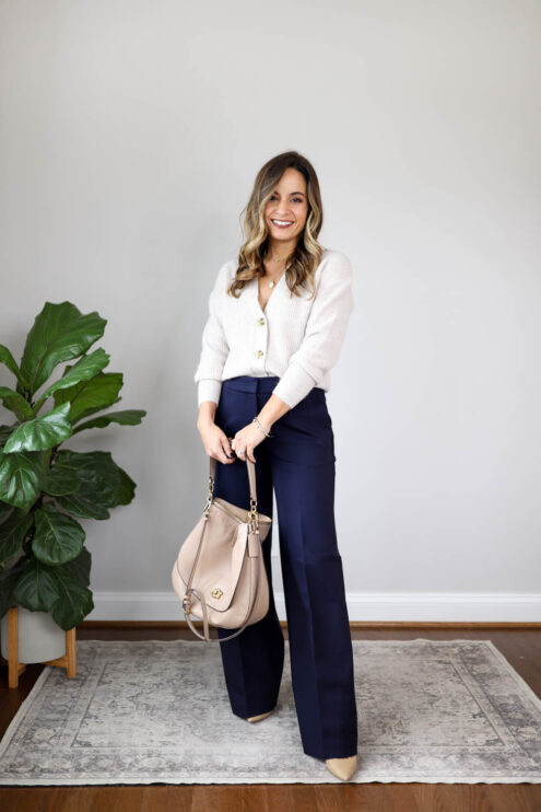 Petite friendly ways to wear wide leg pants via pumps and push-ups blog | wide leg pants outfits | wide leg pants for work outfits | petite style