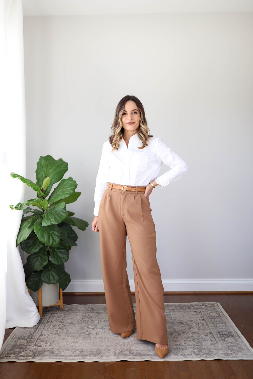 Women's Casual Loose Wide Leg Pants High Waist Long Palazzo Pants Trousers  for Office Work Plus Size 